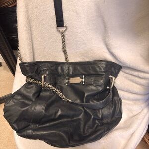 Elegant Black Leather Shoulder Bag